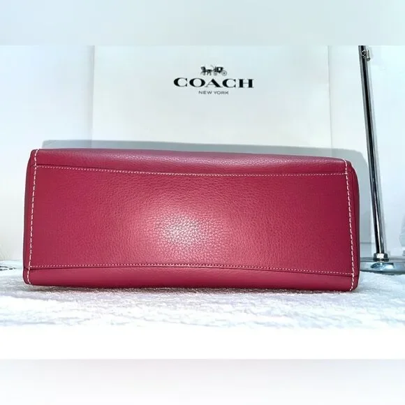 🔥🎁NWT! Coach Derby Tote Handbag Leather Gold/Rouge Msrp:$350.00 - Picture 5 of 13
